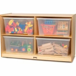 Discount ✨ Jonti-Craft® Jumbo Storage Unit with Clear Totes and Lids - 48"W x 18"D x 29.5"H ✔️