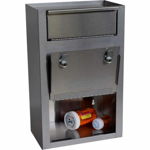 Outlet 🎉 Omnimed® 181750 Stainless Steel Medication Dropbox Cabinet, 10"W x 6"D x 16"H 🔔 - Image 4