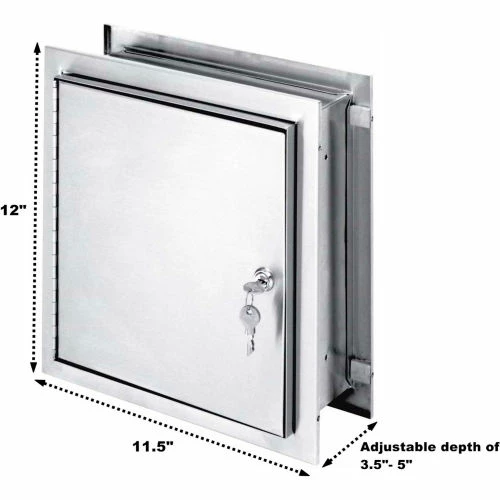 New โค๏ธ Omnimed® Stainless Steel Pass-Thru Cabinet with Key Lock, 12"H x 11-1/2"W x 6"D โ - Image 4