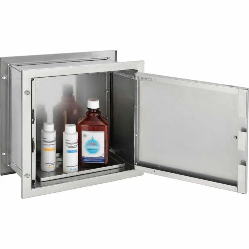 New โค๏ธ Omnimed® Stainless Steel Pass-Thru Cabinet with Key Lock, 12"H x 11-1/2"W x 6"D โ - Image 3