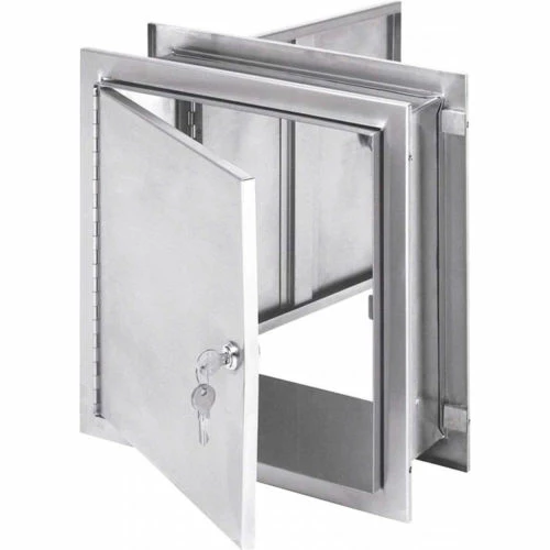 New โค๏ธ Omnimed® Stainless Steel Pass-Thru Cabinet with Key Lock, 12"H x 11-1/2"W x 6"D โ - Image 2
