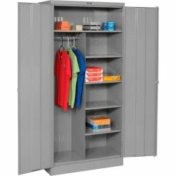 Discount 🌟 Tennsco Combination Metal Storage Cabinet 1472-MGY - 36x18x72 Medium Grey 🔥