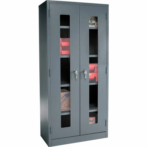 Budget ๐ Global Industrial™ Clear View Storage Cabinet Easy Assembly 36x18x78 - Gray โค๏ธ - Image 2