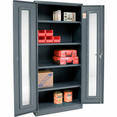 Budget ๐ Global Industrial™ Clear View Storage Cabinet Easy Assembly 36x18x78 - Gray โค๏ธ - Image 3