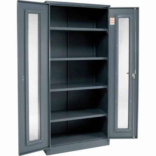 Budget ๐ Global Industrial™ Clear View Storage Cabinet Easy Assembly 36x18x78 - Gray โค๏ธ - Image 4
