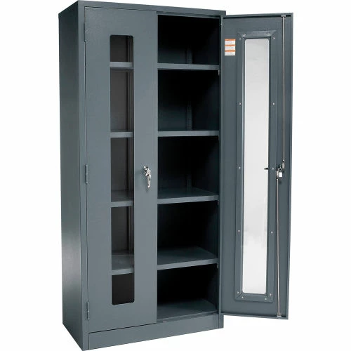 Budget ๐ Global Industrial™ Clear View Storage Cabinet Easy Assembly 36x18x78 - Gray โค๏ธ - Image 5