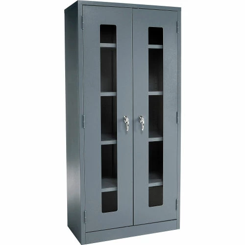 Budget ๐ Global Industrial™ Clear View Storage Cabinet Easy Assembly 36x18x78 - Gray โค๏ธ - Image 6