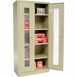 Best reviews of ✨ Global Industrial™ Clear View Storage Cabinet Easy Assembly 36x18x78 - Tan 💯