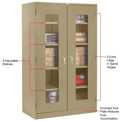 Cheap ๐ Global Industrial™ Clear View Storage Cabinet Assembled 36x18x78 - Tan ๐ - Image 14