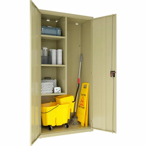 Discount ๐ Hirsh Industries® Janitorial Cabinet, 18"D x 36"W x 72"H - Putty โ - Image 3