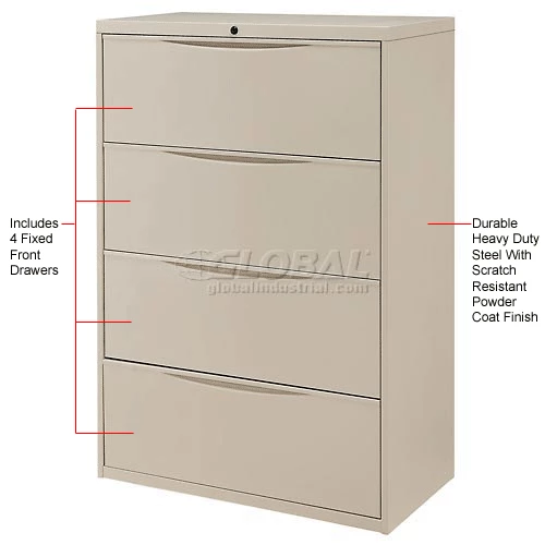 Cheapest ๐ Interion By Global Industrial Interion® 36" Premium Lateral File Cabinet 4 Drawer Putty ๐ฏ - Image 13