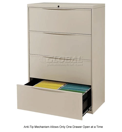 Cheapest ๐ Interion By Global Industrial Interion® 36" Premium Lateral File Cabinet 4 Drawer Putty ๐ฏ - Image 14