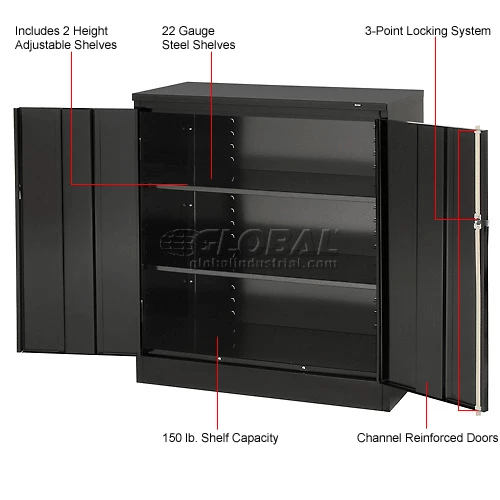 Outlet โ๏ธ Tennsco Counter High Metal Storage Cabinet 1442-BLK - 36x18x42 Black ๐คฉ - Image 22