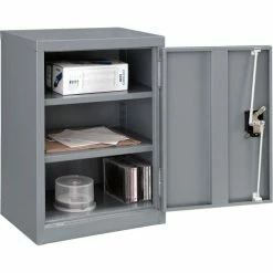 Best Sale 🛒 Global Industrial™ Wall Storage Cabinet Assembled 18"W x 12"D x 26"H Gray 😀