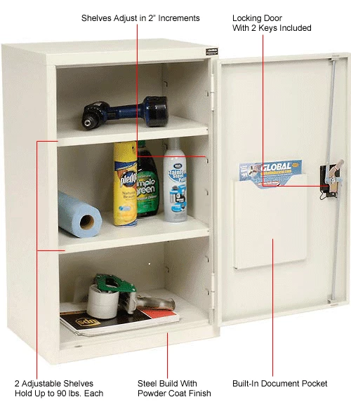 Buy ๐คฉ Global Industrial™ Wall Storage Cabinet Assembled 19-7/8"W x 14-1/4"D x 32-3/4"H White ๐ - Image 16