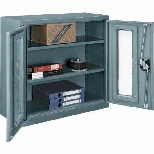 Brand new ๐ Global Industrial™ Clear View Wall Storage Cabinet Assembled 30"W x 12"D x 30"H Gray ๐ฏ - Image 3
