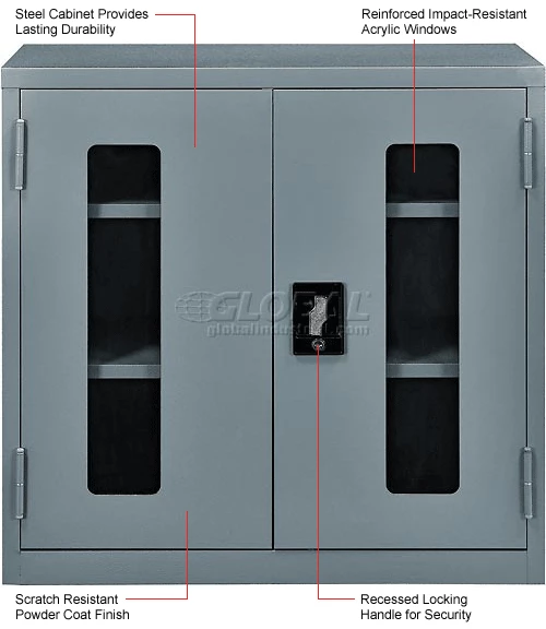 Brand new ๐ Global Industrial™ Clear View Wall Storage Cabinet Assembled 30"W x 12"D x 30"H Gray ๐ฏ - Image 18