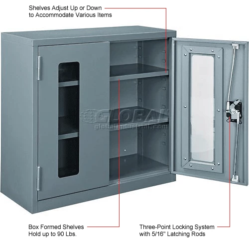 Brand new ๐ Global Industrial™ Clear View Wall Storage Cabinet Assembled 30"W x 12"D x 30"H Gray ๐ฏ - Image 19
