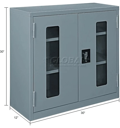 Brand new ๐ Global Industrial™ Clear View Wall Storage Cabinet Assembled 30"W x 12"D x 30"H Gray ๐ฏ - Image 22