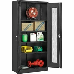 Cheapest โค๏ธ Global Industrial Storage Cabinet With Expanded Metal Door Assembled 36"W x 18"D x 78"H Black ๐งจ