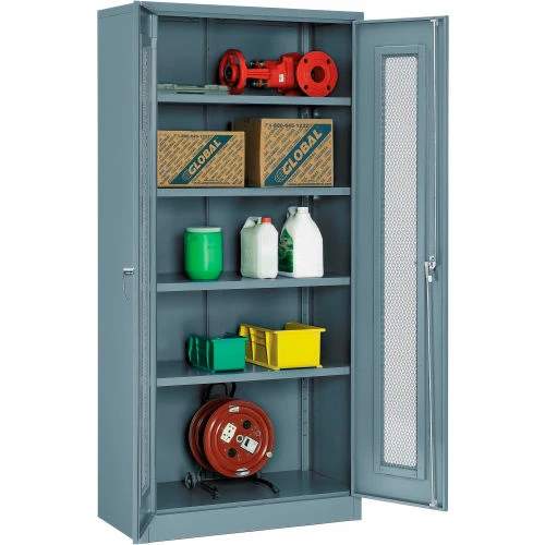 Brand new โ Global Industrial™ Storage Cabinet With Expanded Metal Door Assembled 36x18x78 Gray ๐ฅฐ