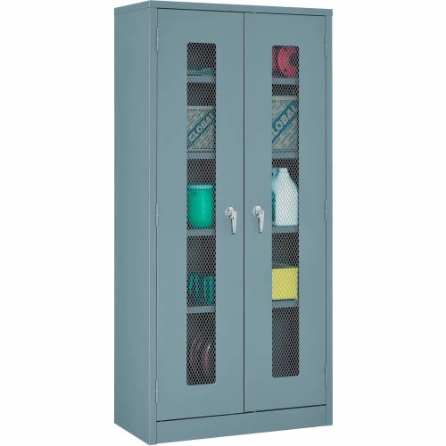 Brand new โ Global Industrial™ Storage Cabinet With Expanded Metal Door Assembled 36x18x78 Gray ๐ฅฐ - Image 2