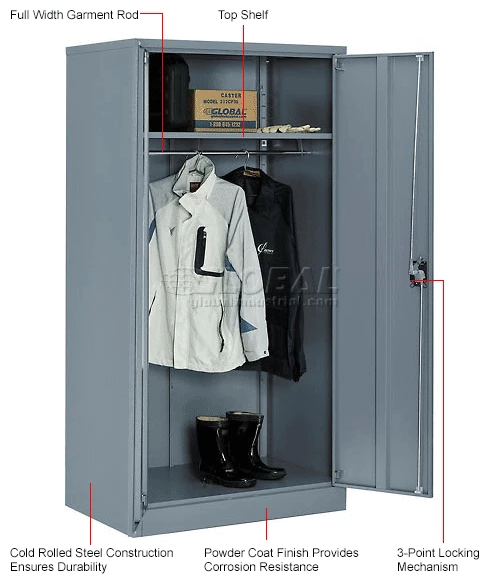 New 👍 Global Industrial™ Wardrobe Cabinet Assembled 36x24x72 Gray 🎉 - Image 16