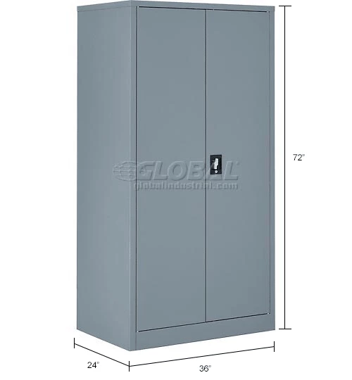 New 👍 Global Industrial™ Wardrobe Cabinet Assembled 36x24x72 Gray 🎉 - Image 20