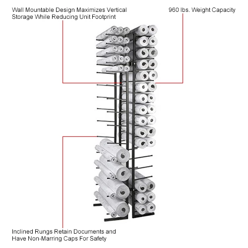 Hot Sale π Brookside Design Vis-i-Rack™ High Capacity Blueprint Storage Rack - 16 Openings π - Image 7