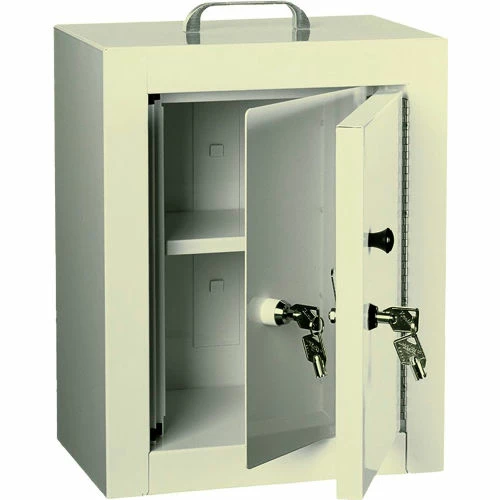 Buy ๐ Harloff Narcotics Cabinet, Medium, Double Door/Double Lock, 12"W x 9"D x 16"H, Beige ๐ - Image 2