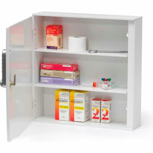 Deals ๐ Omnimed® Large Patient E-Lock Security Wall Cabinet, 2 Adjustable Shelves 16"W x 4"D x 16-1/4"H โจ - Image 3