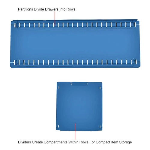 Wholesale π₯ Global Industrial™ Dividers for 8"H Drawer of Modular Drawer Cabinet 36"Wx24"D, Blue β - Image 6