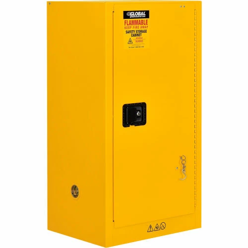 Budget ๐ Global Industrial Flammable Cabinet, Self Close Single Door, 16 Gallon, 23"Wx18"Dx44"H ๐งจ