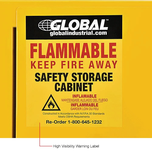 Budget ๐ Global Industrial Flammable Cabinet, Self Close Single Door, 16 Gallon, 23"Wx18"Dx44"H ๐งจ - Image 23