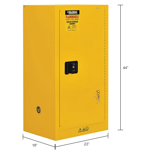 Budget ๐ Global Industrial Flammable Cabinet, Self Close Single Door, 16 Gallon, 23"Wx18"Dx44"H ๐งจ - Image 28
