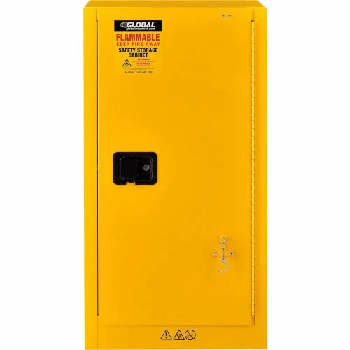 Budget ๐ Global Industrial Flammable Cabinet, Self Close Single Door, 16 Gallon, 23"Wx18"Dx44"H ๐งจ - Image 3