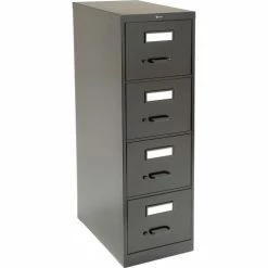 Outlet 🛒 Global Furniture Group Global™ Vertical File Legal Size 4 Drawer 26-1/2"D, Black 🛒