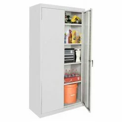 Flash Sale 😀 Sandusky Classic Series All-Welded Storage Cabinet, Turn Handle, 36"Wx18"Dx72"H, Gray 🧨