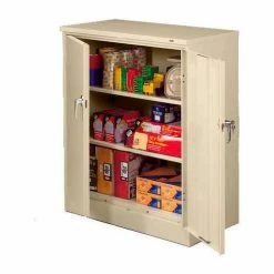 Cheap 👍 Tennsco Counter Height Metal Storage Cabinet 4218-CPY - Welded 36x18x42 Champagne Putty 😉