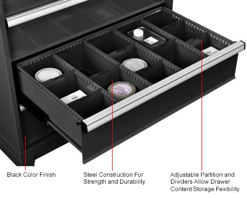 Hot Sale π₯ Global Industrial™ Dividers for 8"H Drawer of Modular Drawer Cabinet 36"Wx24"D, Black π₯° - Image 5