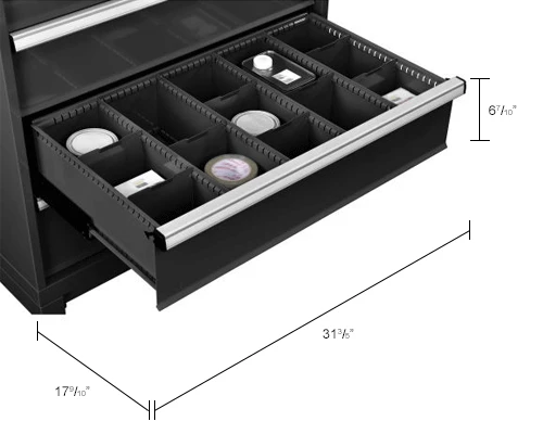 Hot Sale π₯ Global Industrial™ Dividers for 8"H Drawer of Modular Drawer Cabinet 36"Wx24"D, Black π₯° - Image 7