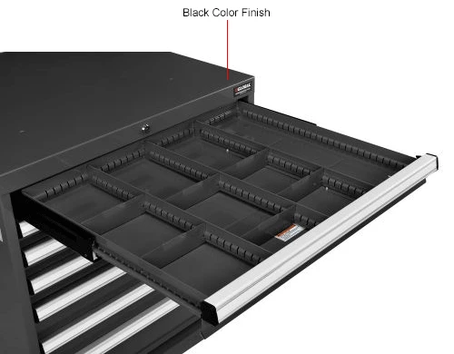Hot Sale π Global Industrial™ Divider Kit for 3"H Drawer of Modular Drawer Cabinet 30"Wx27"D, Black 𧨠- Image 5