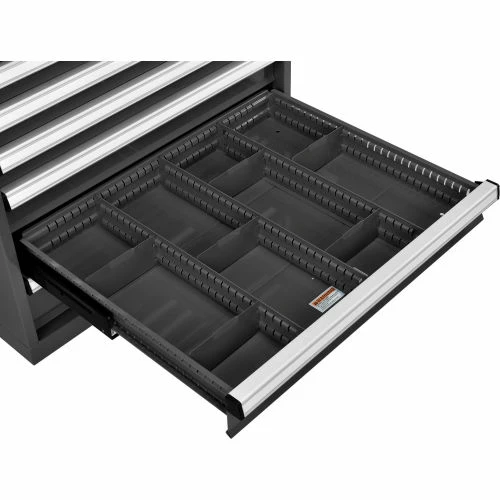 New π Global Industrial™ Divider Kit for 4"H Drawer of Modular Drawer Cabinet 30"Wx27"D, Black β - Image 3