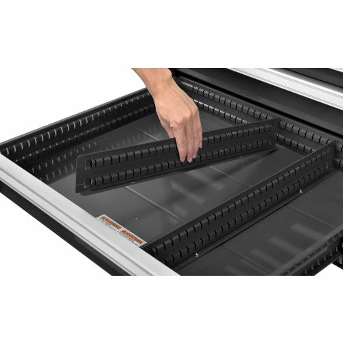 New π Global Industrial™ Divider Kit for 4"H Drawer of Modular Drawer Cabinet 30"Wx27"D, Black β - Image 5