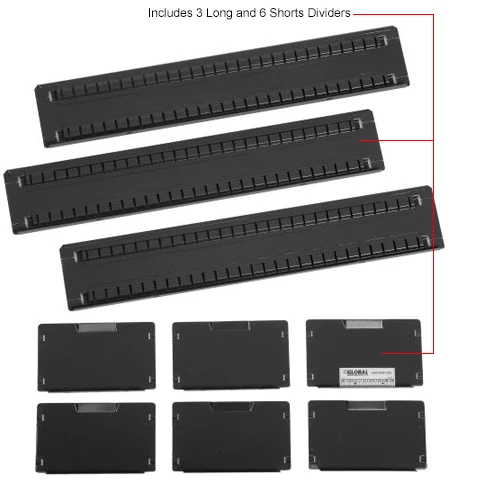 Budget ๐ฅ Global Industrial™ Divider Kit for 6"H Drawer of Modular Drawer Cabinet 30"Wx27"D, Black ๐ - Image 9