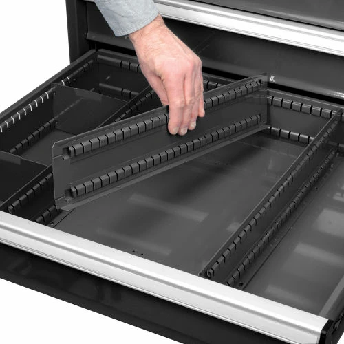 Budget ๐ฅ Global Industrial™ Divider Kit for 6"H Drawer of Modular Drawer Cabinet 30"Wx27"D, Black ๐ - Image 4