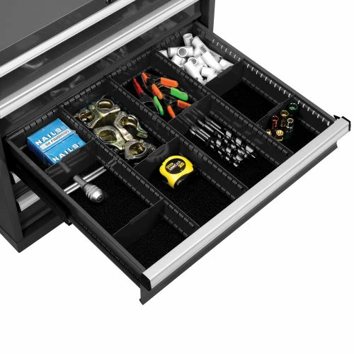 Budget ๐ฅ Global Industrial™ Divider Kit for 6"H Drawer of Modular Drawer Cabinet 30"Wx27"D, Black ๐ - Image 5
