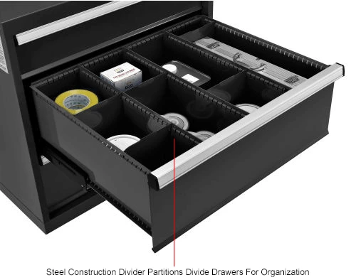 Flash Sale π Global Industrial™ Divider Kit for 10"H Drawer of Modular Drawer Cabinet 30"Wx27"D, Black π₯° - Image 6