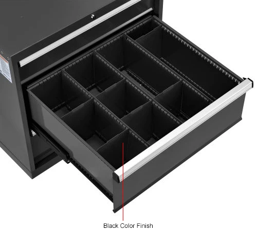 Flash Sale π Global Industrial™ Divider Kit for 10"H Drawer of Modular Drawer Cabinet 30"Wx27"D, Black π₯° - Image 7