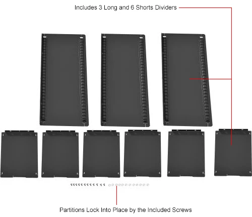 Flash Sale π Global Industrial™ Divider Kit for 10"H Drawer of Modular Drawer Cabinet 30"Wx27"D, Black π₯° - Image 8